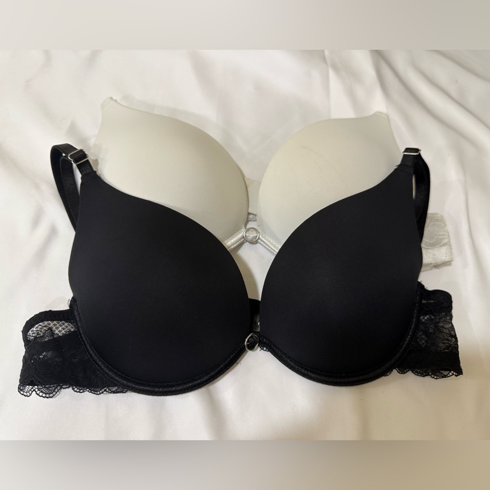 Black and White Lace Push-Up Bra (2 Pack)